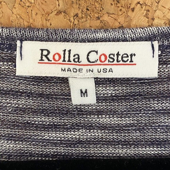 Rolla Coaster Open Front Boho Lightweight Black/White Long Sleeve Cardigan Sz M - Picture 5 of 6